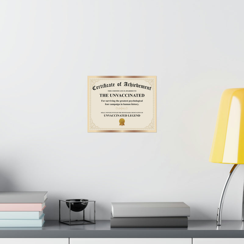 Certificate Of Unvaccinated Legend