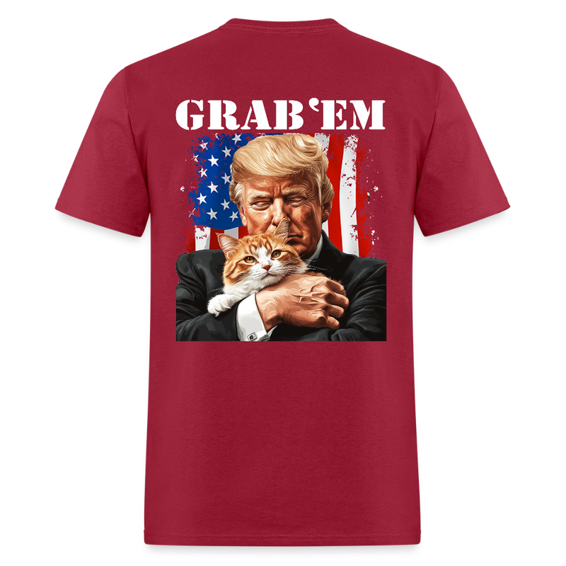 Trump Grab 'Em T Shirt - dark red