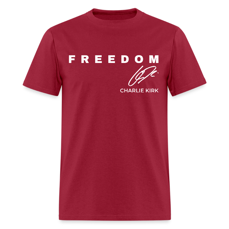 Charlie Kirk Forever In Our Heart US Flag T Shirt - dark red