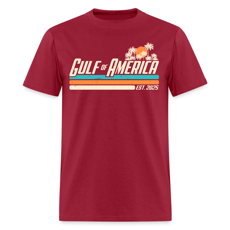 Gulf Of America Est. 2025 Nacho Gulf No More Trump Double Sided T Shirt - dark red
