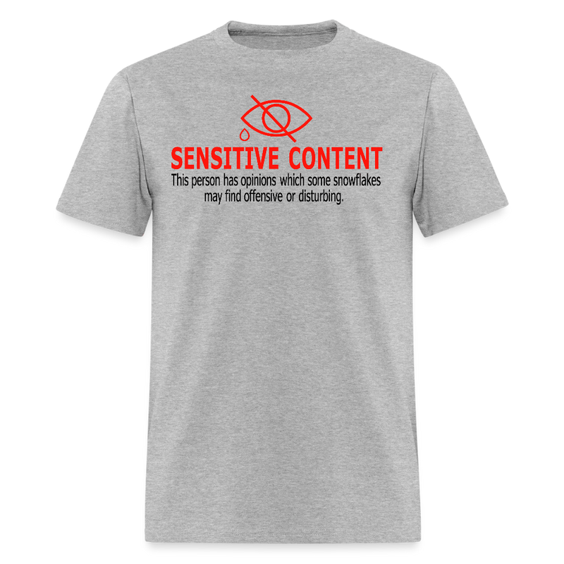 Sensitive Content T Shirt - 2 - heather gray
