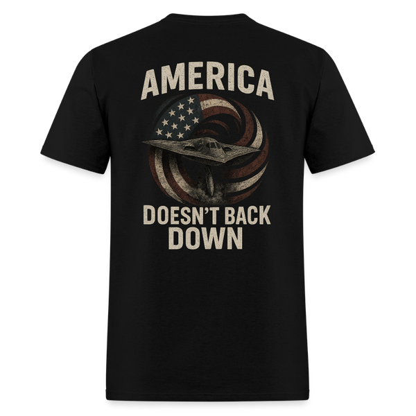 America Doesn't Back Down Back Print T Shirt - black