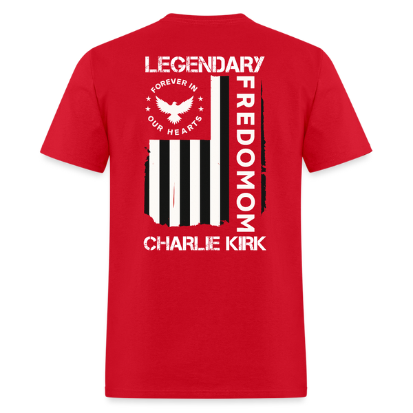 Forever In Our Heart US Flag RIP Charlie Kirk T Shirt - red