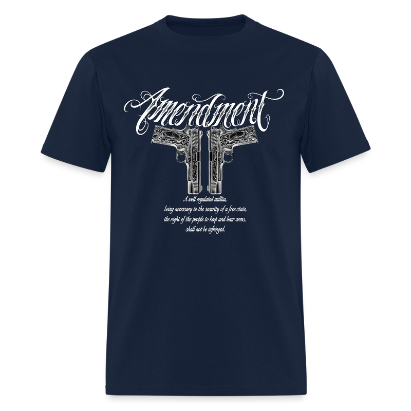 Amendment A Well Regulated Militia T Shirt - navy