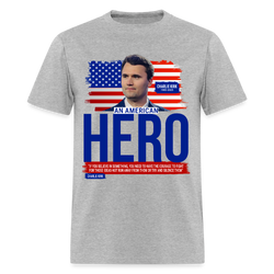 Charlie Kirk An American Hero T Shirt - heather gray