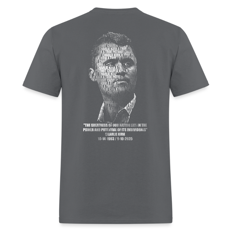 Charlie Kirk Memorial Freedom T Shirt - charcoal