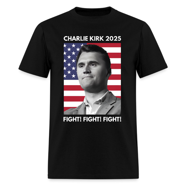 Charlie Kirk 2025 Fight T Shirt - black
