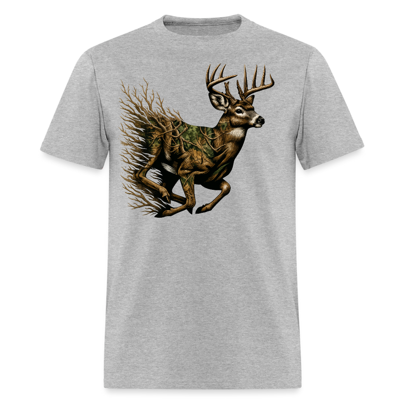Camo Deer Hunting T Shirt - heather gray
