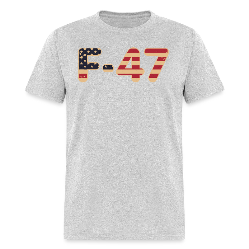 Trump Vintage F-47 USA Jet Fighter T Shirt - heather gray