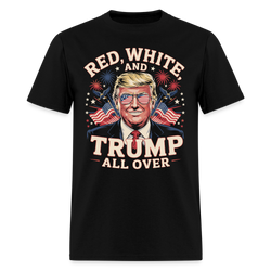 Red White And Trump All Over T Shirt - black