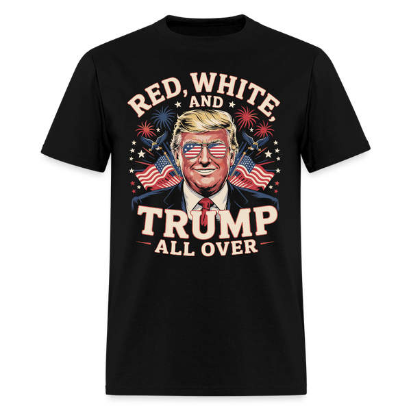 Red White And Trump All Over T Shirt - black
