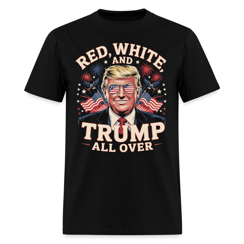 Red White And Trump All Over T Shirt - black