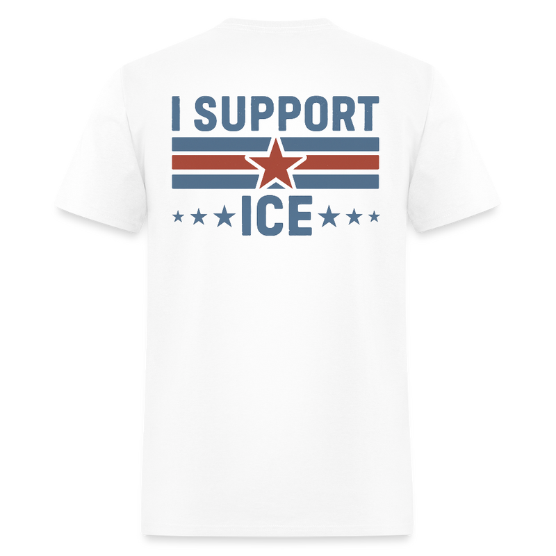 I Support ICE Retro T Shirt - white