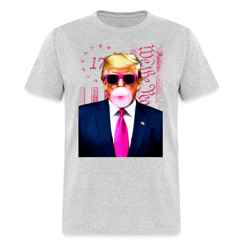Trump Bubble Gum We The People T Shirt - heather gray