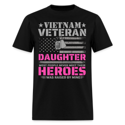 I Was Raised by a Hero Veteran T Shirt - black