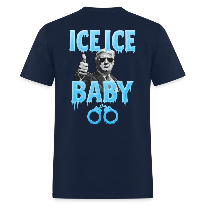 Ice Ice Baby Trump Thumbs Up T Shirt - navy