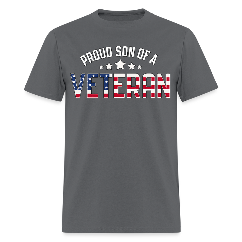Proud Son of a Veteran T Shirt - 3 - charcoal