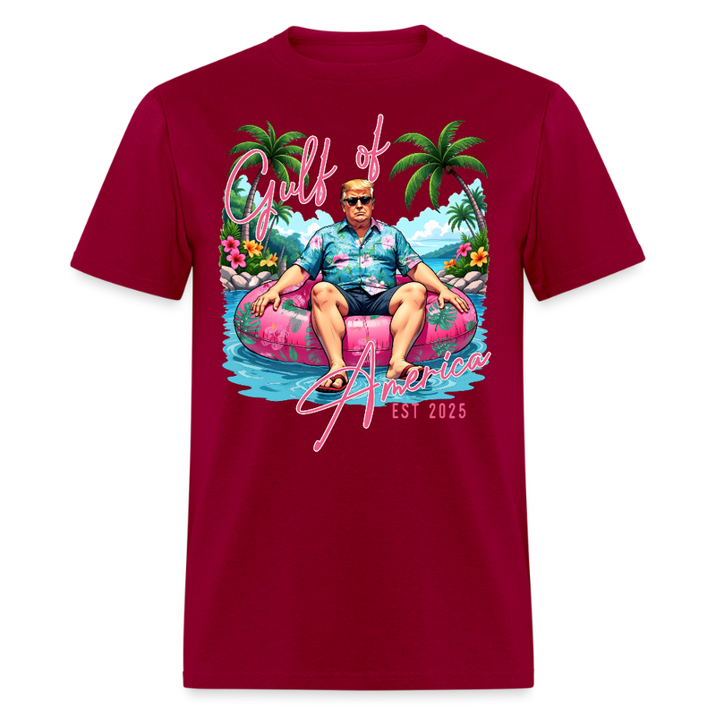 Trump Chillin' at the Gulf of America T Shirt - dark red