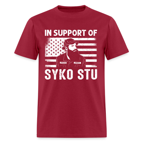 In Support Of Syko Stu T Shirt - dark red