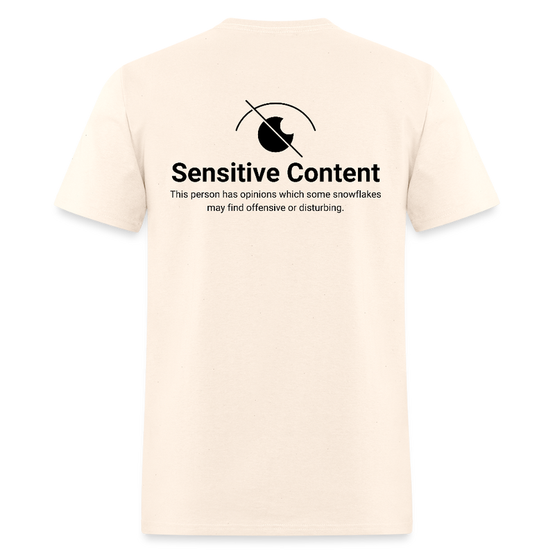 Sensitive Content Back Print T Shirt - natural