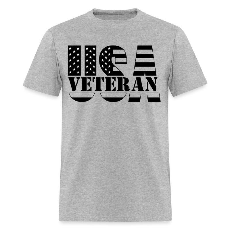 USA Veteran T Shirt - heather gray