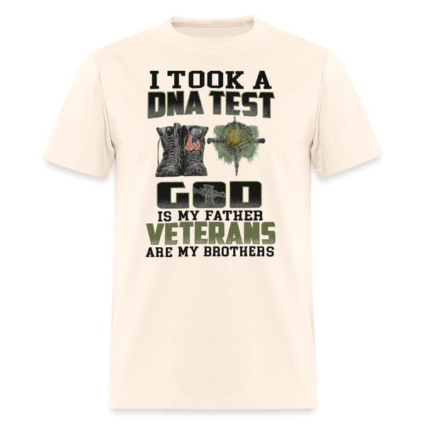 I Took a DNA and God is My Father Veteran T Shirt - 3 - natural