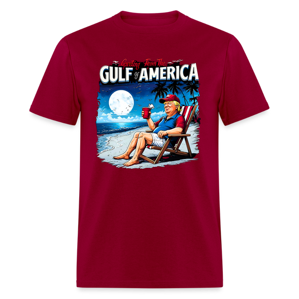 Greeting From The Gulf Of America T Shirt - 2 - dark red
