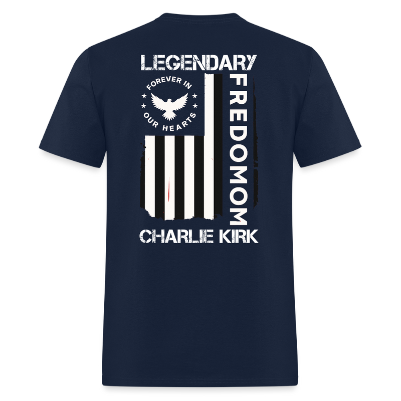 Forever In Our Heart US Flag RIP Charlie Kirk T Shirt - navy