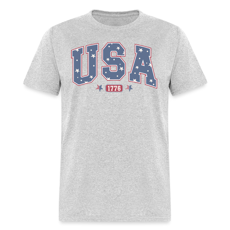 USA 1776 Retro T Shirt - heather gray