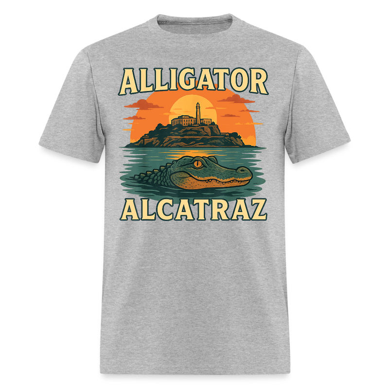 Alligator Alcatraz T Shirt - heather gray