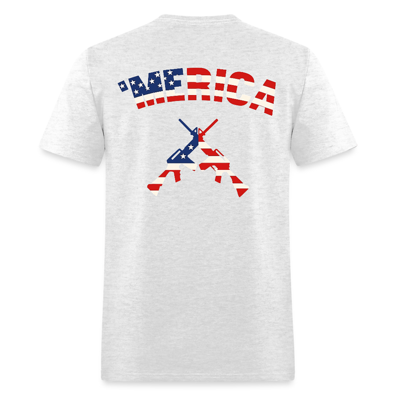 'Merica Guns Patriotic T Shirt - light heather gray