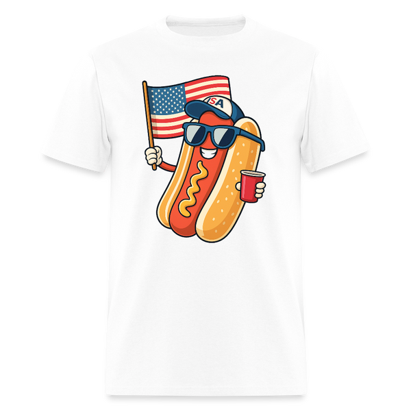 4th of July Hotdog T Shirt - white
