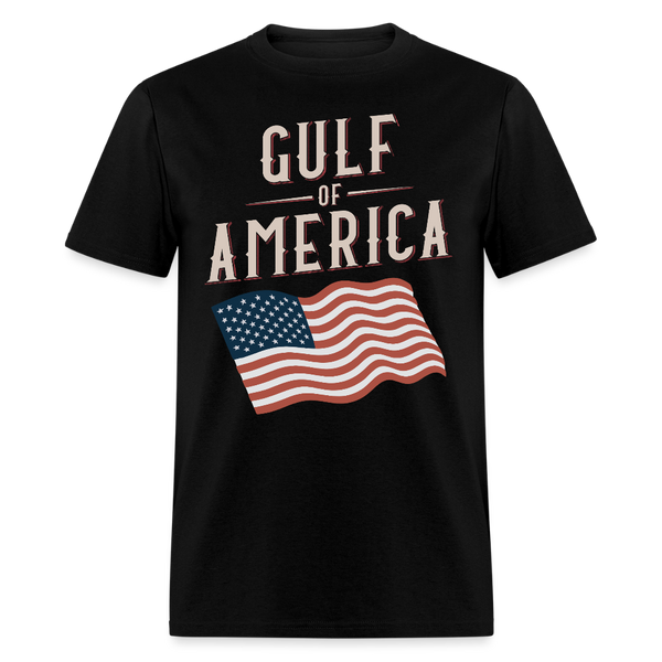 Gulf of America Flag Waving T Shirt - black