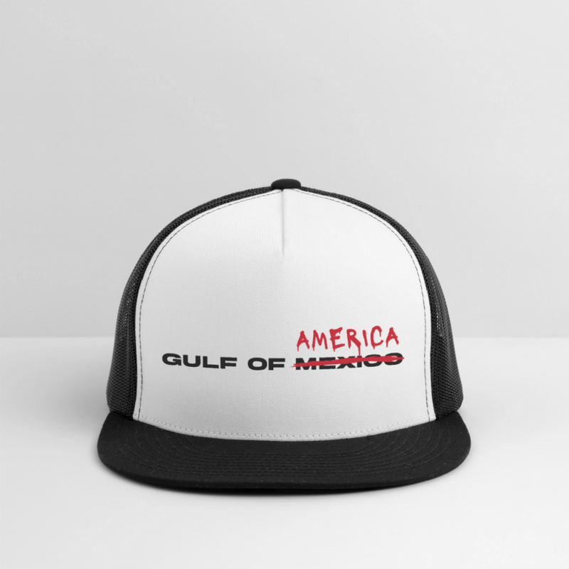 Gulf Of America Not Mexico Trucker Hat - white/black