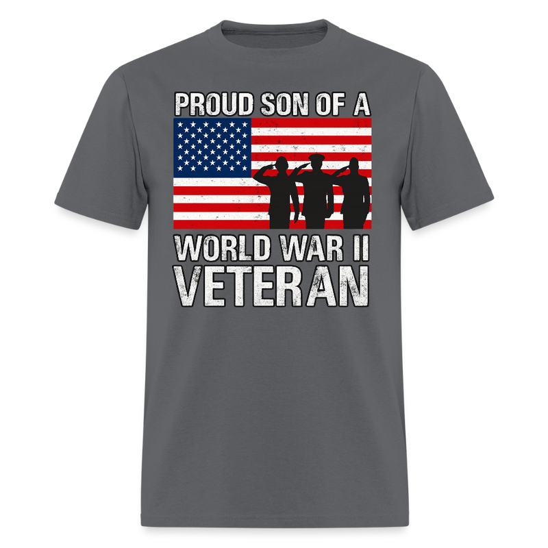 Proud Son of a World War Veterans T Shirt - 2 - charcoal