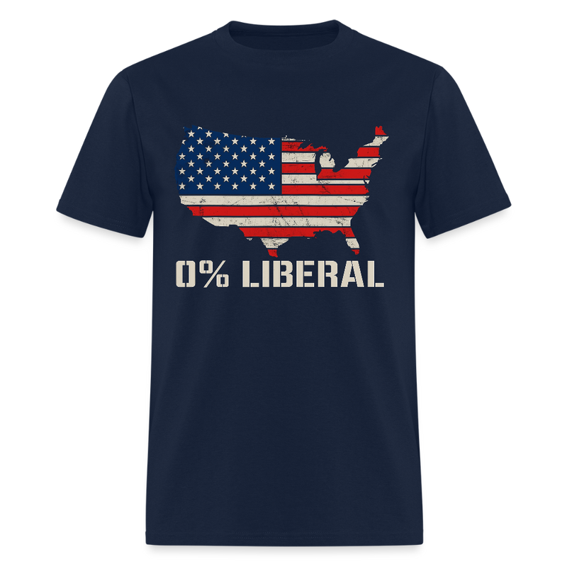 American Map 0% Liberal T Shirt - navy