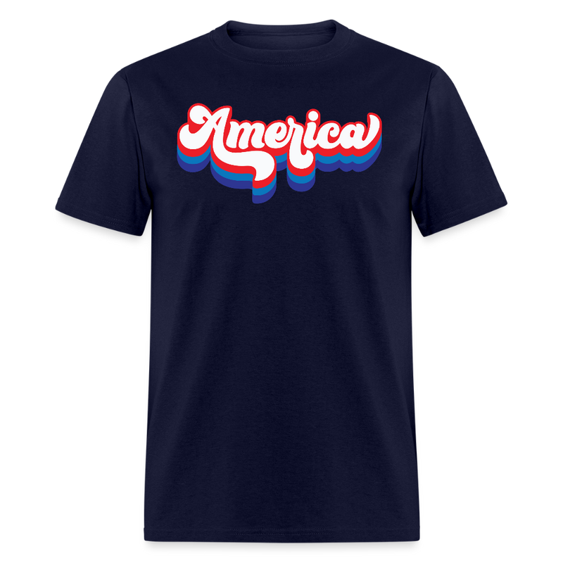 Retro America Patriotic T Shirt - navy