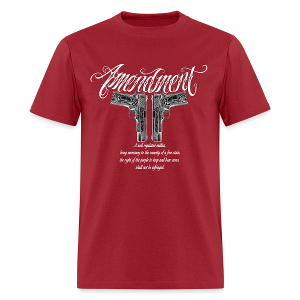 Amendment A Well Regulated Militia T Shirt - dark red