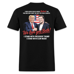 We Love You Both Back Print T Shirt - black