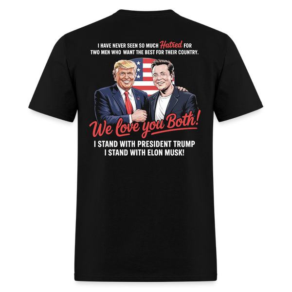 We Love You Both Back Print T Shirt - black
