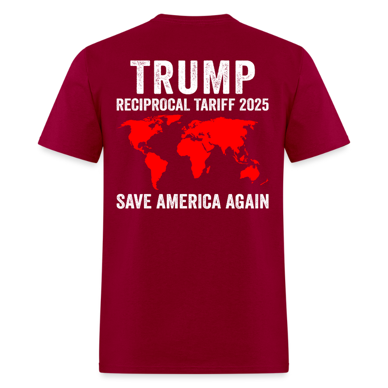 Trump Reciprocal Tariff 2025 Save America Again T Shirt - dark red