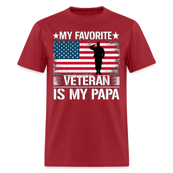 My Favorite Veteram is My Papa T Shirt - dark red