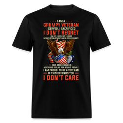 I Am A Grumpy Veteran T Shirt - black