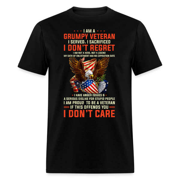 I Am A Grumpy Veteran T Shirt - black