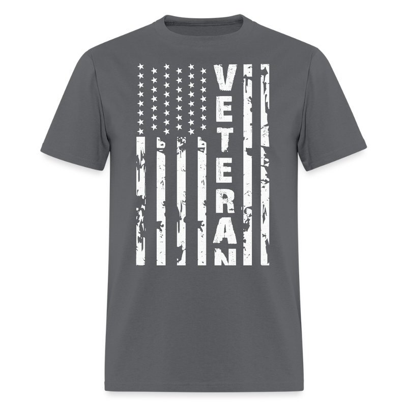 Veteran USA Flag T Shirt - charcoal