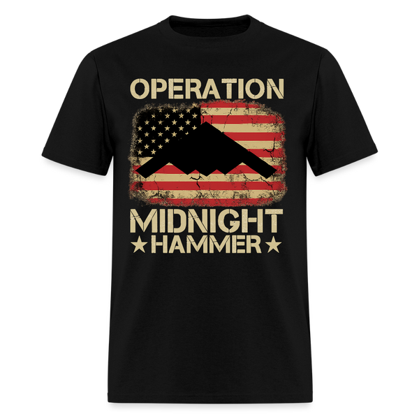 Operation Midnight Hammer Jet Front Print T Shirt - black