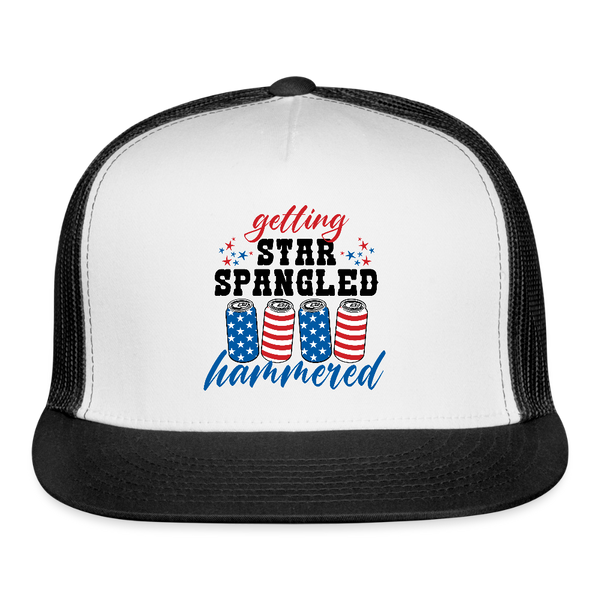 Getting Star Spangled Hammered Trucker Hat - white/black