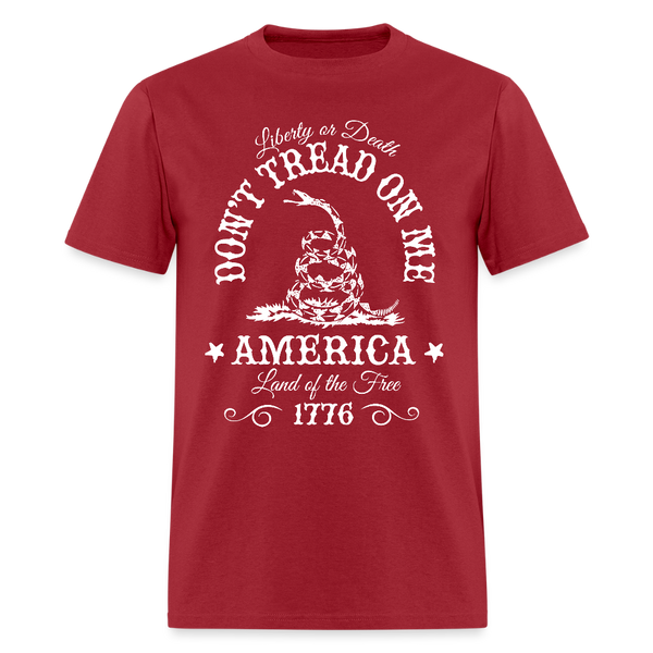 Liberty Of Death Don't Tread On Me T Shirt - dark red