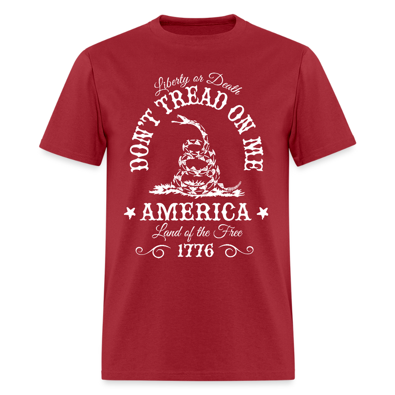 Liberty Of Death Don't Tread On Me T Shirt - dark red