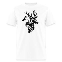 Deer Duck Fish Hunting T Shirt - white